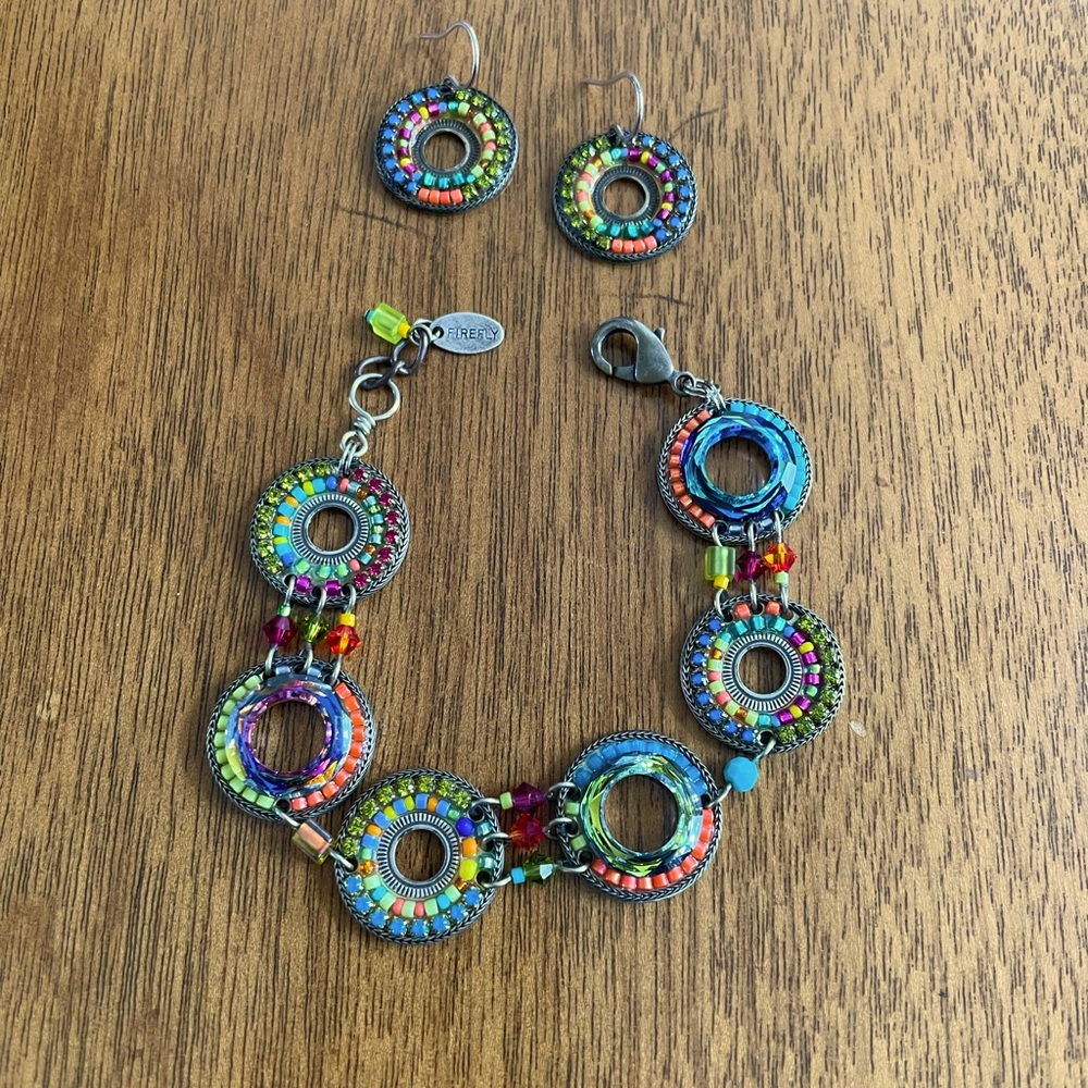 Firefly Design Bracelet & Earrings